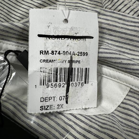 Rails Men's Weston Cream Navy Striped Hooded Long Sleeve DAMAGED Size XXL - Picture 4 of 11